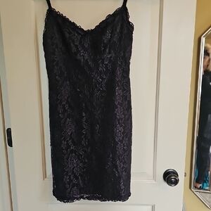 Elegant Black Lace Mini Dress
